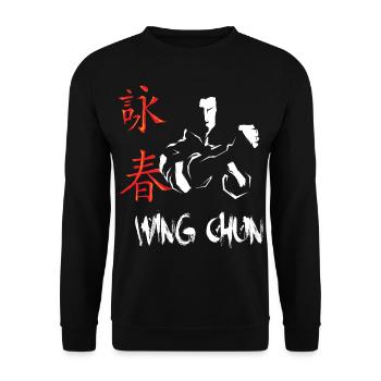 Wing chun Wingtsun Chinese symbols font - Unisex Sweatshirt - black - Front - Alina (178cm) & Michal (187cm)