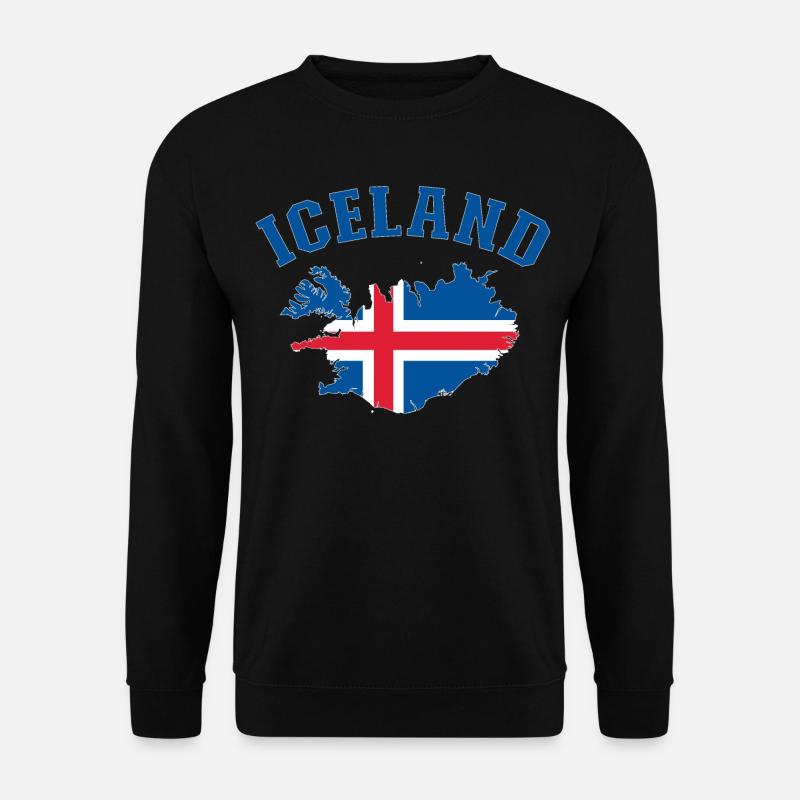 Island Flagge Landkarte - Unisex Pullover - Schwarz