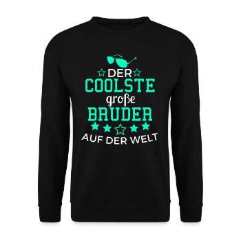 Der Coolste große Bruder auf der Welt - Unisex Pullover - Schwarz - Vorne - Alina (178cm) & Michal (187cm)
