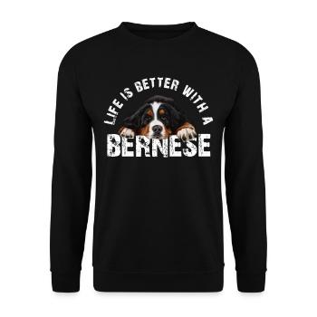 Bouvier bernois - Sweat-shirt Unisexe - noir - Devant - Alina (178cm) & Michal (187cm)