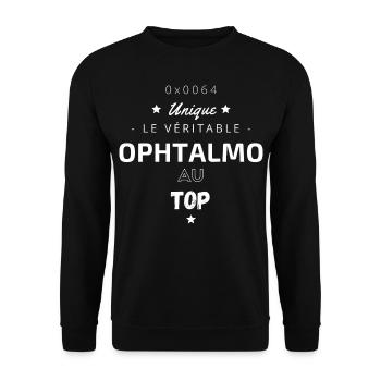 Le véritable ophtalmo au top - Sweat-shirt Unisexe - noir - Devant - Alina (178cm) & Michal (187cm)