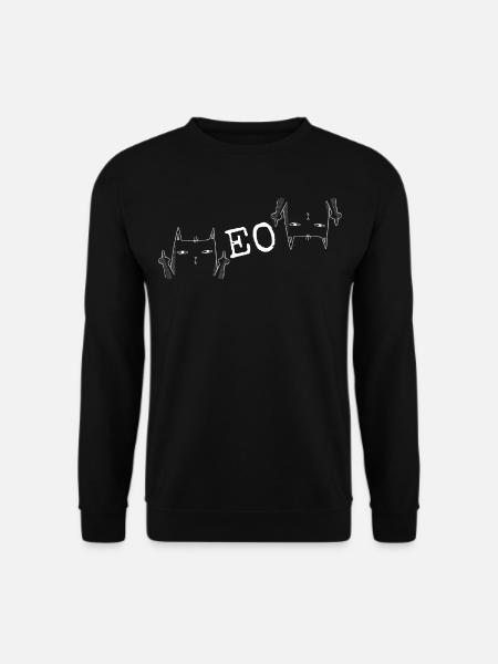 Meow Miau Mittelfinger Katze lustig Mann Frau Fun - Unisex Pullover - Schwarz