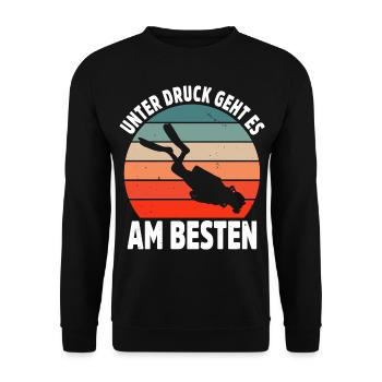 Tauchen Schorcheln Taucher Apnoe Scuba Tauchen - Unisex Pullover - Schwarz - Vorne - Alina (178cm) & Michal (187cm)