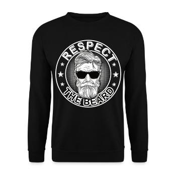 Respektiere den Bart 3 Tage Bart Oberlippenbart - Unisex Pullover - Schwarz - Vorne - Alina (178cm) & Michal (187cm)