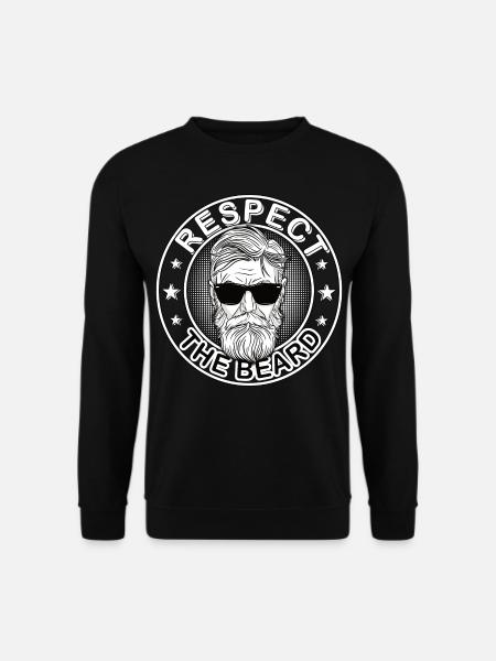 Respektiere den Bart 3 Tage Bart Oberlippenbart - Unisex Pullover - Schwarz