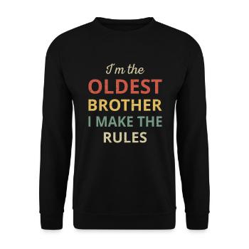 Correspondant frère aîné Je fais les règles - Sweat-shirt Unisexe - noir - Devant - Alina (178cm) & Michal (187cm)