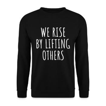 Nous nous levons en soulevant les autres I - Sweat-shirt Unisexe - noir - Devant - Alina (178cm) & Michal (187cm)