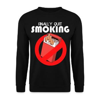 Finally quit smoking Funny Non-smoking - Unisex Sweatshirt - black - Front - Alina (178cm) & Michal (187cm)