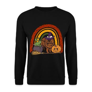 Cute Chow Chow Halloween Dog - Unisex Sweatshirt - black - Front - Alina (178cm) & Michal (187cm)