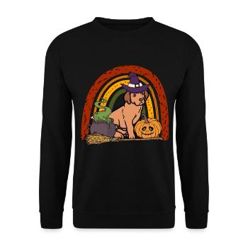 Süßer Chesapeake Bay Retriever Halloween Hund - Unisex Pullover - Schwarz - Vorne - Alina (178cm) & Michal (187cm)