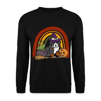 Cute Bernese Mountain Dog Halloween Dog - Unisex Sweatshirt - black - Front - Alina (178cm) & Michal (187cm)