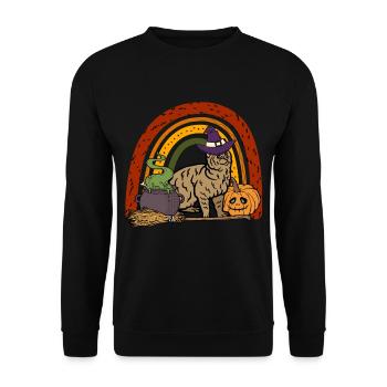 Pixie bob Cat Halloween - Unisex Sweatshirt - black - Front - Alina (178cm) & Michal (187cm)