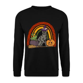 Mignon Korat Halloween Cat - Sweat-shirt Unisexe - noir - Devant - Alina (178cm) & Michal (187cm)