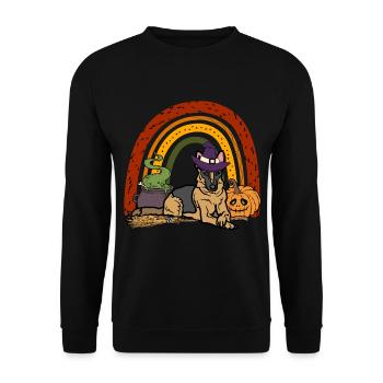 Berger allemand Halloween Costume Chien - Sweat-shirt Unisexe - noir - Devant - Alina (178cm) & Michal (187cm)