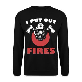 J’éteint des incendies drôle pompier sauveteur Feue - Sweat-shirt Unisexe - noir - Devant - Alina (178cm) & Michal (187cm)