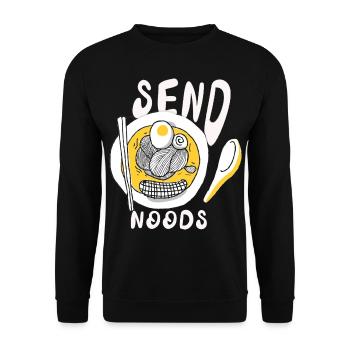 Noods Udon Noodles Pun Japonais Ramen Noodles Deli - Sweat-shirt Unisexe - noir - Devant - Alina (178cm) & Michal (187cm)