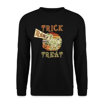 Halloween Trick Rawr Treat Dino Dinosaur Dicton - Sweat-shirt Unisexe - noir - Devant - Alina (178cm) & Michal (187cm)