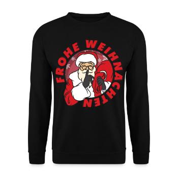 Weihnachten Nikolaus Frohe Weihnachten Advent Xmas - Unisex Pullover - Schwarz - Vorne - Alina (178cm) & Michal (187cm)