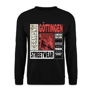 Göttingen Germany City Skyline Home Love - Unisex Sweatshirt - black - Front - Alina (178cm) & Michal (187cm)