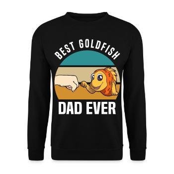 Goldfisch Haustier | Fische Goldfische Geschenke - Unisex Pullover - Schwarz - Vorne - Alina (178cm) & Michal (187cm)