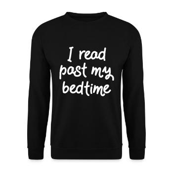 Ich lese nach meiner Schlafenszeit II - Unisex Pullover - Schwarz - Vorne - Alina (178cm) & Michal (187cm)
