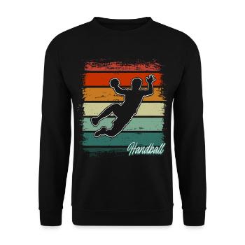 Handball Handballer - Unisex Pullover - Schwarz - Vorne - Alina (178cm) & Michal (187cm)