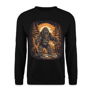 Cryptozoology Sasquatch Yeti Creepy Bigfoot - Unisex Sweatshirt - black - Front - Alina (178cm) & Michal (187cm)
