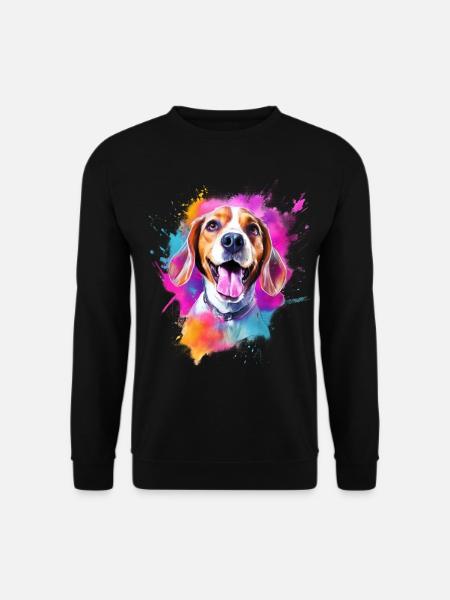 Beagle with sunglasses - Unisex Sweatshirt - black