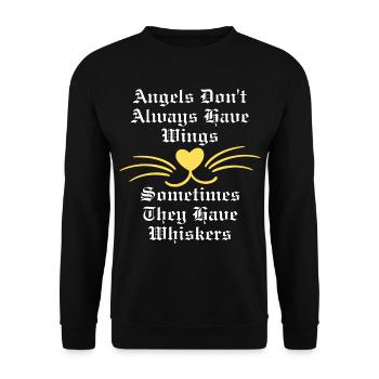 Engel ohne Flügel ist ein lustiges Katzendesign. - Unisex Pullover - Schwarz - Vorne - Alina (178cm) & Michal (187cm)