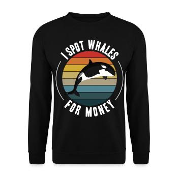 Wale beobachten - Unisex Pullover - Schwarz - Vorne - Alina (178cm) & Michal (187cm)