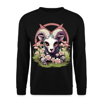 Skull Goat - The Skull Club - Unisex Pullover - Schwarz - Vorne - Alina (178cm) & Michal (187cm)