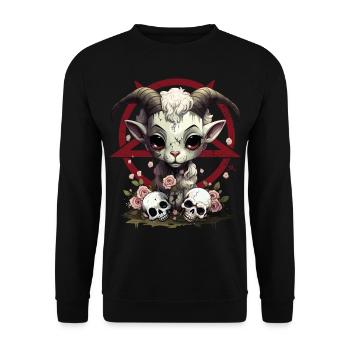 Skull Goat - The Skull Club - Unisex Pullover - Schwarz - Vorne - Alina (178cm) & Michal (187cm)