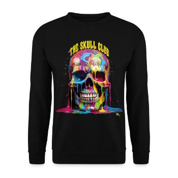 Skull - Totenkopf - full of color - Unisex Pullover - Schwarz - Vorne - Alina (178cm) & Michal (187cm)