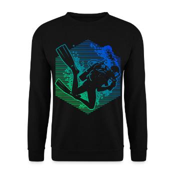 Herren Taucher Scuba Taucher Scuba Tauchen - Unisex Pullover - Schwarz - Vorne - Alina (178cm) & Michal (187cm)