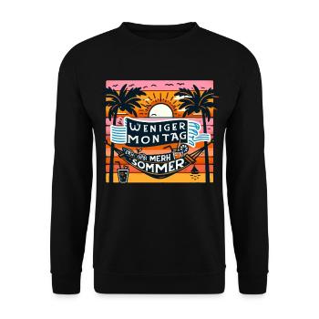 Summer vibes (Less Monday, more summer) - Unisex Sweatshirt - black - Front - Alina (178cm) & Michal (187cm)
