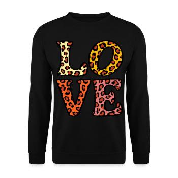 Signe de paix Amour des années 60 des années 70 Costume Groovy Hippie - Sweat-shirt Unisexe - noir - Devant - Alina (178cm) & Michal (187cm)