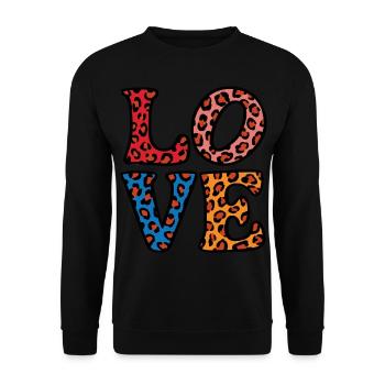 Signe de paix Amour des années 60 des années 70 Costume Groovy Hippie - Sweat-shirt Unisexe - noir - Devant - Alina (178cm) & Michal (187cm)