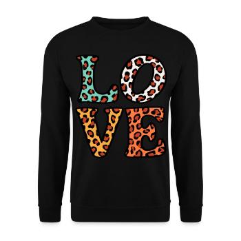 Signe de paix Amour des années 60 des années 70 Costume Groovy Hippie - Sweat-shirt Unisexe - noir - Devant - Alina (178cm) & Michal (187cm)