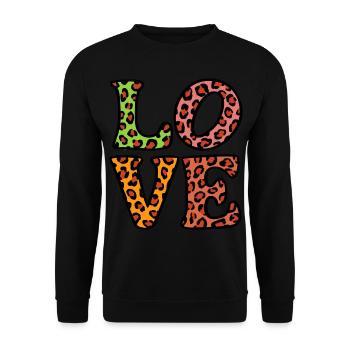 Signe de paix Amour des années 60 des années 70 Costume Groovy Hippie - Sweat-shirt Unisexe - noir - Devant - Alina (178cm) & Michal (187cm)