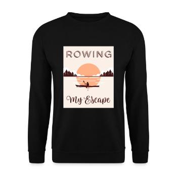 Rowing my escape - Unisex Sweatshirt - black - Front - Alina (178cm) & Michal (187cm)
