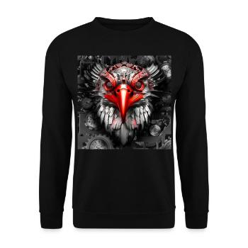 Steampunk retro style Eagle - Unisex Sweatshirt - black - Front - Alina (178cm) & Michal (187cm)