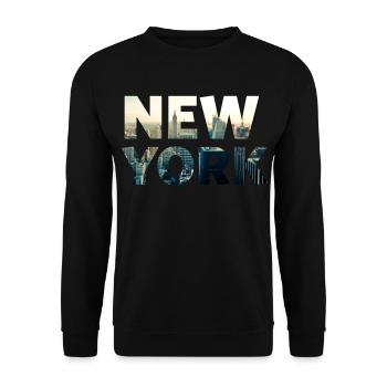 new york - Unisex Pullover - Schwarz - Vorne - Alina (178cm) & Michal (187cm)