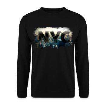 nyc New York City - Stadt - Unisex Pullover - Schwarz - Vorne - Alina (178cm) & Michal (187cm)
