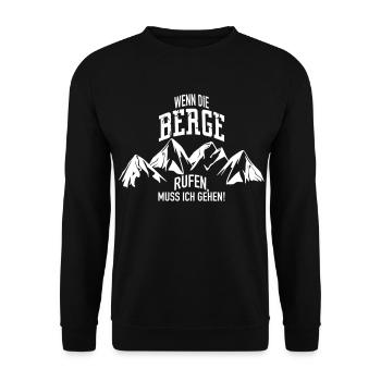 Berge rufen - Unisex Pullover - Schwarz - Vorne - Alina (178cm) & Michal (187cm)
