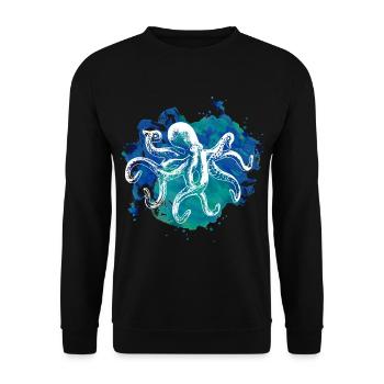 Octopus octopus octopus seafood gift - Unisex Sweatshirt - black - Front - Alina (178cm) & Michal (187cm)