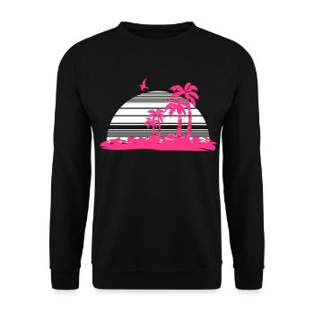 sunset island - Unisex Pullover - Schwarz - Vorne - Alina (178cm) & Michal (187cm)