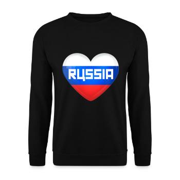 Russia Herz Flagge Land Geschenkidee - Unisex Pullover - Schwarz - Vorne - Alina (178cm) & Michal (187cm)