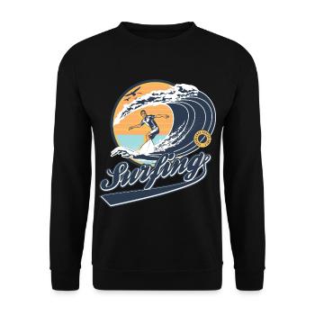 Surfing - Unisex Pullover - Schwarz - Vorne - Alina (178cm) & Michal (187cm)
