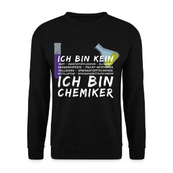 Mein Beruf ist Chemiker Shirt - Unisex Pullover - Schwarz - Vorne - Alina (178cm) & Michal (187cm)