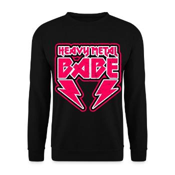 Heavy Metal Babe - Unisex Pullover - Schwarz - Vorne - Alina (178cm) & Michal (187cm)